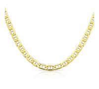 Citerna 9ct Yellow Gold Anchor Chain Necklace - 56cm (22 Inch) Unisex Solid Gold Mariner Chain for Men & Women, 5mm Wide, Italian Made Jewellery