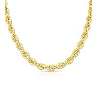 Citerna 9ct Yellow Gold Rope Chain - 20 inch/51 cm Solid Gold Chain with Lobster Clasp, Italian Handcrafted, Classic Gold Jewellery