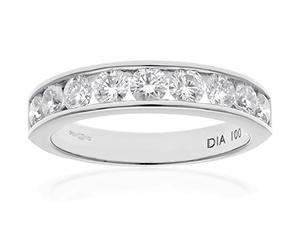 Citerna White Gold Ring - Premium Quality Gold Eternity Engagement Rings Embellished with Cubic Zirconia - Stunning and Durable Gold Rings for Women - Branded Box Included