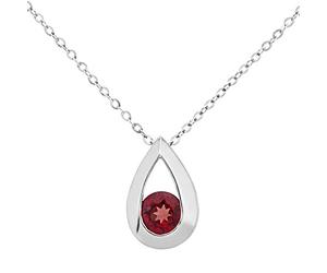 Citerna Women's 9 ct White Gold Teardrop Pendant on a Chain of Length 46 cm