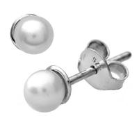 Citerna Women's 9ct White Gold 4.5 mm Pearl Stud Earrings