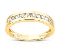 Citerna Yellow Gold Ring - Premium Quality Gold Eternity Engagement Rings Embellished with Cubic Zirconia - Stunning and Durable Gold Rings for Women - Branded Box Included