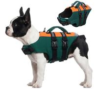 CITÉTOILE Dog Life Jacket with Handle & Safety Leash - Buoyancy Aid Vest for Boating, Pool & Lakes, High Visibility Flotation Aid for Small to Large Dogs, Adjustable, Orange, M