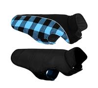 CITÉTOILE Warm & Windproof Dog Coat - Reversible Dog Jacket with Filled Cotton for Cold Weather, Reflective Strips & Leash Hole | Dog Costume for Small, Medium & Large Dogs, Blue, M