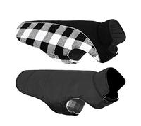 CITÉTOILE Warm & Windproof Dog Coat - Reversible Dog Jacket with Filled Cotton for Cold Weather, Reflective Strips & Leash Hole | Dog Costume for Small, Medium & Large Dogs, Black, L