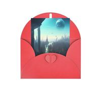 Cities Of The Future Greeting Card, 4x6 Inches, Heart-Shaped Envelope Packaging, #Suitable For All Occasions.