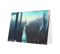 Cities Of The Future Greeting Card, Blank Card With Envelope, 4x6 Inches (Approx. 10x15 Cm), For Events, Weddings,#Birthdays.