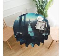 Cities Of The Future Round Tablecloth, 60 Inches (About 152.4 Cm),#Indoor And Outdoor Tablecloths For Kitchen Parties.