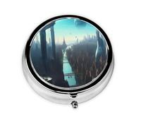 Cities of The Futurethree-Compartment Small Medicine Box, Portable, Can Store Vitamins, Fish Oil and Health Products.