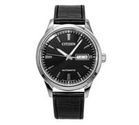 Citizen Analog Leather Strap Black Dial Automatic 50M NY4058-01E Men's Watch