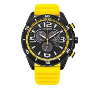 Citizen Gents Sport Chronograph Eco Drive Yellow Silicone Strap Watch