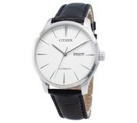 Citizen Automatic White Dial Leather Strap NH8350-08B Automatic 50M Mens Watch