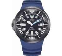 Citizen Bj8055-04e Men's Promaster Eco-drive Professional Diver 300m Watch, Black Dial, Blue Rubber Strap