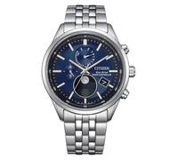 Citizen BY1030-50L Men's Radio Solar Watch with Moon Phase Stainless Steel Silver Colour with Link Strap