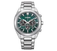 Citizen Eco-Drive Chronograph Green Dial 100M Steel Men's Watch CA4590-81X
