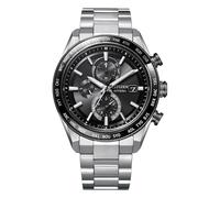 Citizen Eco-Drive Attesa Men's Black Dial Chronograph Silver Tone Super Titanium Bracelet Watch