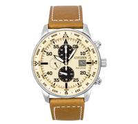 Citizen Eco-Drive Aviator Chronograph Beige Dial 100M CA0880-15X Men's Watch