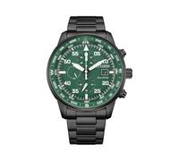 Citizen Eco-Drive CA0885-54X Men's Watch | Waterproof 100 m · Stainless Steel Strap · Green Dial · Quartz Movement · Black Color