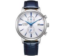 Citizen Eco-Drive Chronograph Leather Strap White Dial CA7069-16A Men's Watch