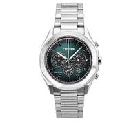 Citizen Eco-Drive Chronograph Green Dial 100M Steel Men's Watch CA4590-81X