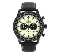 Citizen Eco-Drive Chronograph Green Dial Leather 100M CA4505-21X Men's Watch