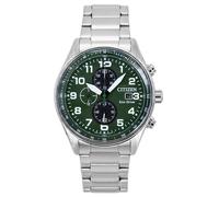 Citizen Eco-Drive Chronograph Green Dial Stainless Steel Men's Watch CA0770-72X