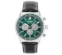 Citizen CA4720-01X Eco-Drive Solar Chronograph Men's Watch Stainless Steel 42 mm Leather Strap Black 10 ATM