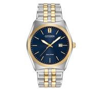 Citizen Eco Drive Men's Silver & Gold Plated Blue Watch
