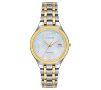 Citizen Eco-Drive Silhouette Women's Diamond Dial & Two Tone Bracelet Watch