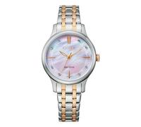 Citizen Eco-Drive Women's MOP Dial Two Tone Stainless Steel Bracelet Watch