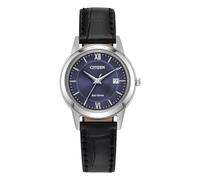 Citizen FE1087-01L Women's Eco-Drive Blue Dial Black Leather Watch