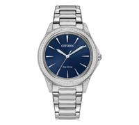 Citizen Eco-Drive Women's Watch, Blue Dial, 34mm, EM0940-54L | Eco-Drive Solar Powered, Mineral Crystal, Fold-Over Clasp, Stainless Steel Bracelet, 14mm, Stainless Steel Case