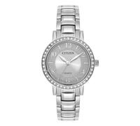 Citizen Eco-Drive Women's Watch, Silver Dial, 31mm, EL3040-55L | Eco-Drive Solar Powered, Mineral Crystal, Fold-Over Clasp, Stainless Steel Bracelet, 16mm, Stainless Steel Case