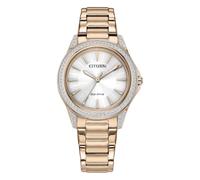 Citizen Eco-Drive Women's Watch, White Dial, 34mm, EM0943-56A | Eco-Drive Solar Powered, Mineral Crystal, Fold-Over Clasp, Stainless Steel Bracelet, 14mm, Stainless Steel Case