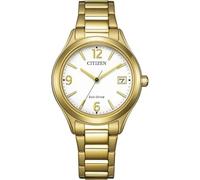 Citizen FE6122-64A Eco-Drive Solar Watch Women's Watch Stainless Steel Gold White Dial Date 33mm 5ATM