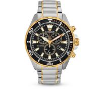 Citizen Gents Chronograph Black Dial Two Tone Stainless Steel Eco Drive Watch
