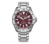 Citizen Gents Promaster Land GMT Red Dial Stainless Steel Eco Drive Watch