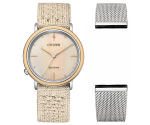 Citizen L Ambiluna Collection Womens Beige Watch EM1006-40A Fabric - One Size