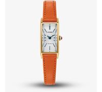 Citizen Ladies Fio Eco-Drive Gold Rectangular Dial Orange Leather Strap Watch EG7122-04A