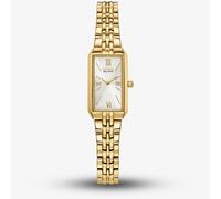 Citizen Ladies Silhouette Gold Tone White Rectangle Dial Watch EG2693-51P