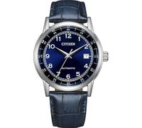 Citizen Leather Strap Blue Dial Casual Automatic 50M NJ0210-13L Men's Watch