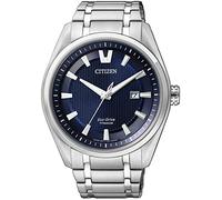 Citizen Eco-Drive Titanium Blue Dial Dress 100M AW1240-57L Men's Watch