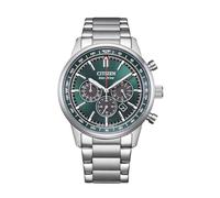 Citizen CA4720-52X Eco-Drive Solar Chronograph Men's Watch Silver Tone Green Dial with Stainless Steel Bracelet