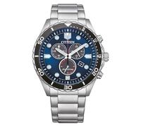 Citizen Silver Mens Chronograph Watch Of Sporty Aqua AT2560-84L