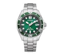 Citizen Men's Analogue Eco-Drive Watch Promaster Dive | Eco-Drive solar, no battery required, sapphire glass, 20 bar waterproof, 180 days power reserve, date, stainless steel strap
