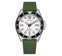 Citizen Promaster Men's Eco-Drive Diver White Dial Green Strap Watch