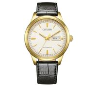 Citizen Analog Leather Strap Black Dial Automatic 50M NY4058-01E Men's Watch