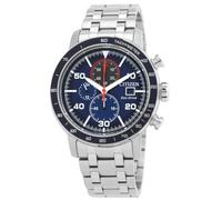 Citizen Men's Brycen Watch, Blue, 44MM, CA0850-59L | Eco-Drive Solar Powered, Chronograph, Mineral Crystal, 100M Water Resistant, Silver Tone Stainless Steel Bracelet