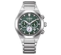 CITIZEN Zenshin Senkei Eco-Drive Solar Super Titanium Chronograph with Titanium Bracelet and Sapphire Glass, green