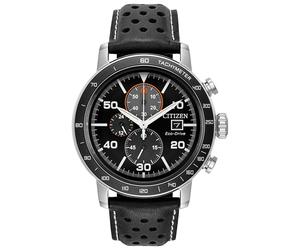 Citizen Men's Eco-Drive Black Leather Strap Watch